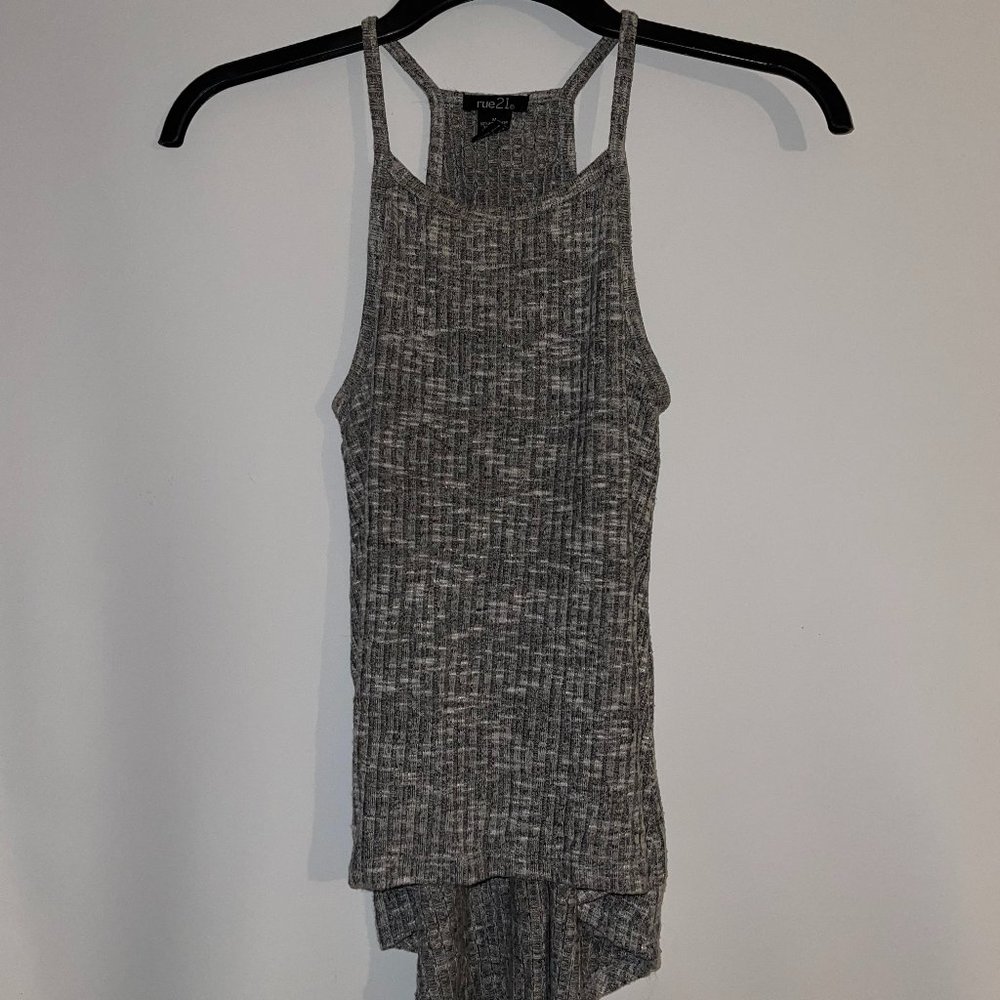Gray knit tank top